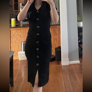 Black Button-Down Dress